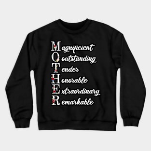 Mother Botanical Alphabet With Tropical Flowers. Crewneck Sweatshirt